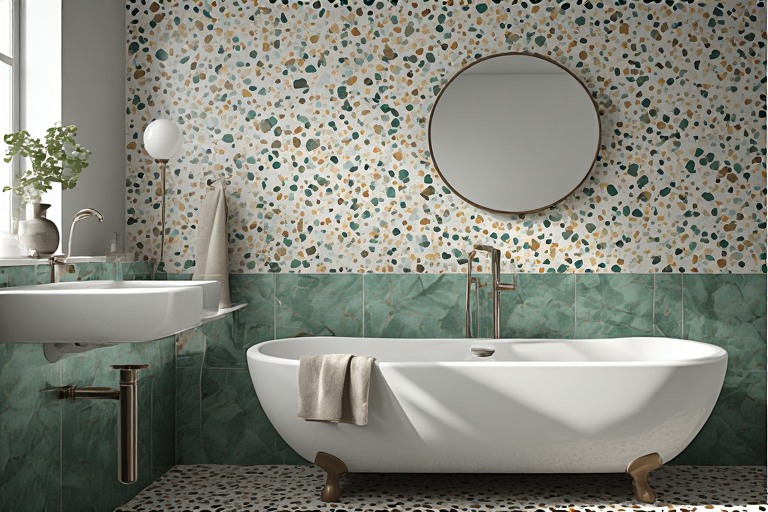 Bathroom Tiles Design with Terrazzo Effect