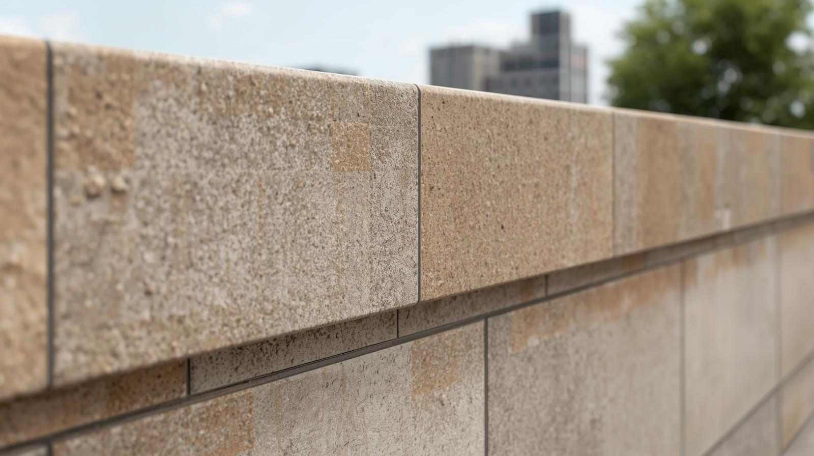 Textured modern parapet wall designs with tiles.