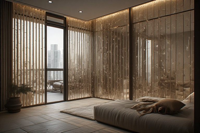 Reeded textured window glass design for modern homes