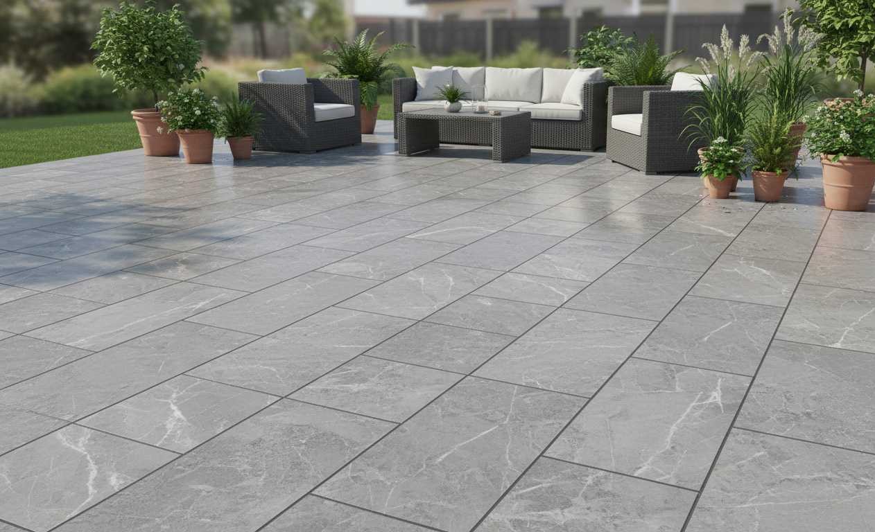 Textured Grey Marble Tiles for Outdoor Areas