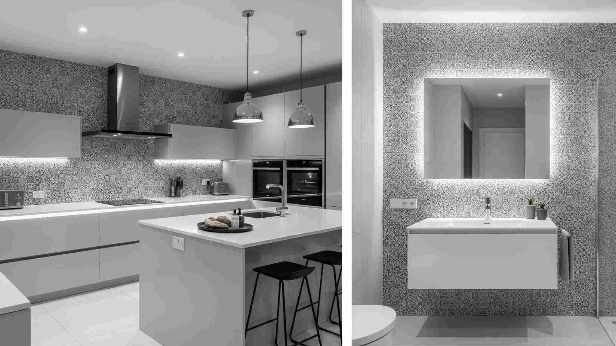 Textured Grey Mosaic Wall Tiles