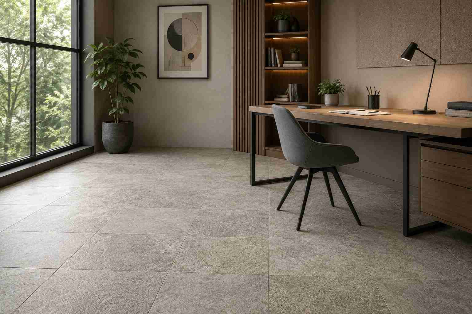 Study Room Design with Textured Tiles