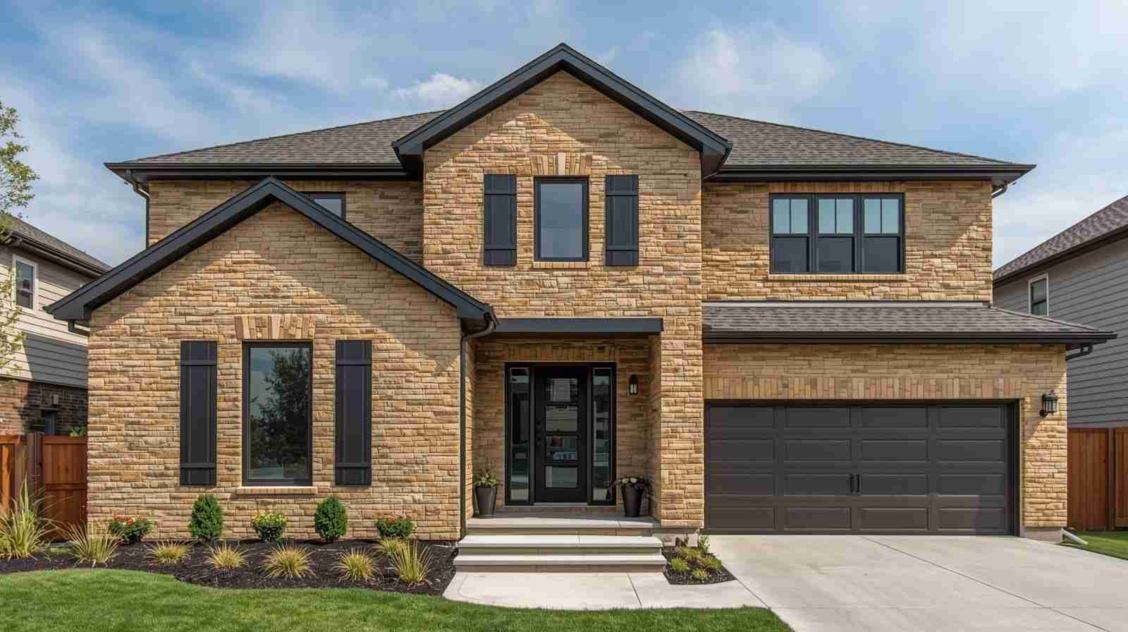 Textured cladding with stacked stones