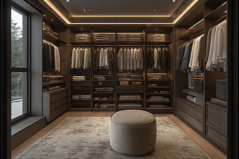 Luxury House Interior For Walk-in Wardrobe