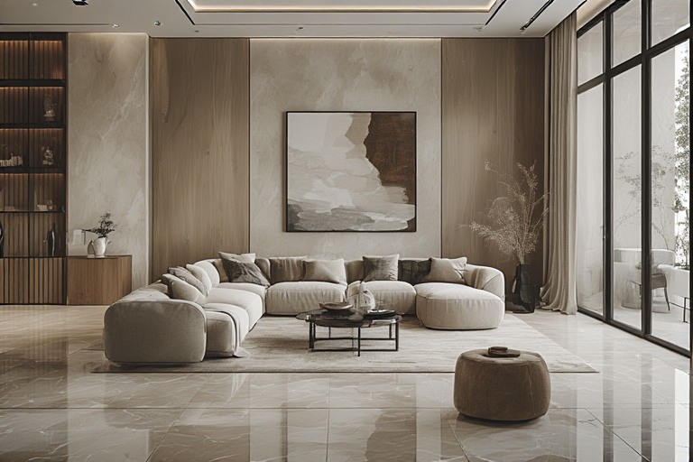 Matte Finish Luxury Living Room Interior