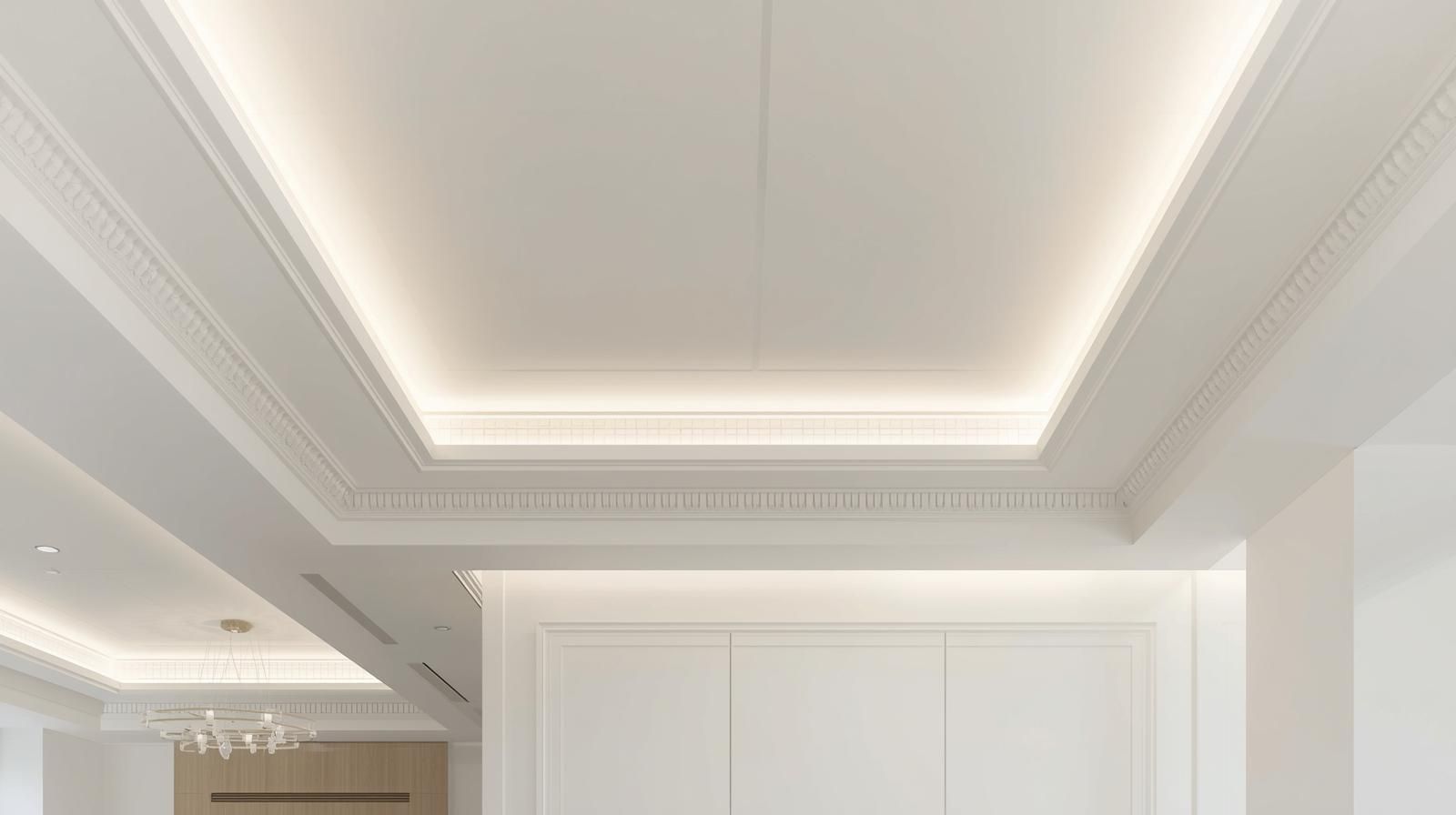 Tile-Clad Ceiling Cornices and Borders.