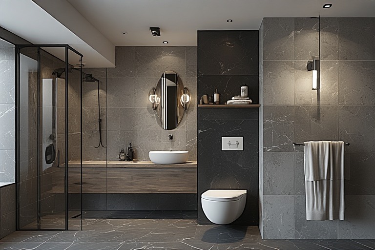 Bathroom Tiles with Ceiling Accent