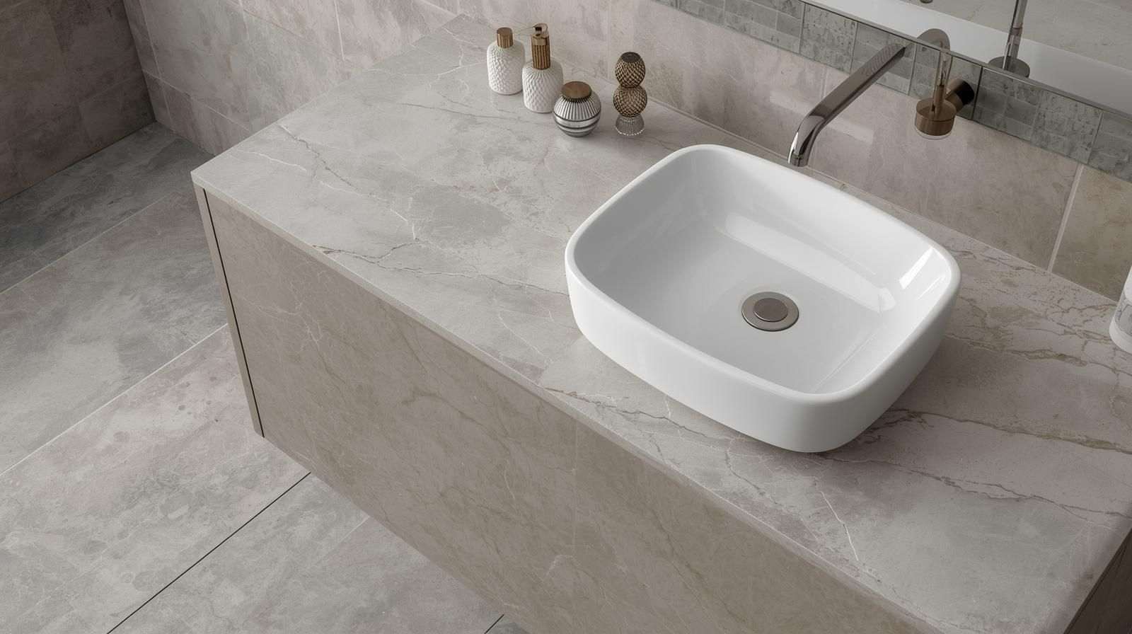 Tiled Countertop Wash Basin Design