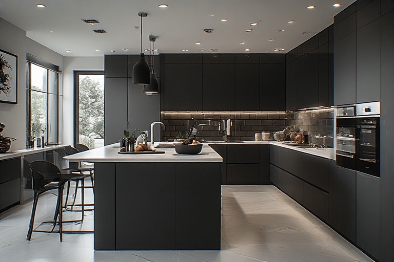 Classic black and white kitchen colour combination