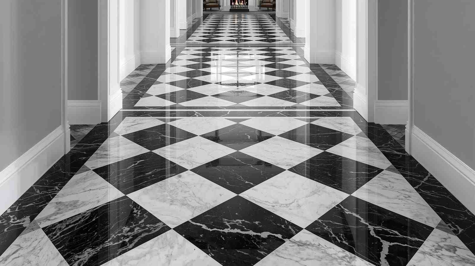 Traditional Checkerboard Marble Border