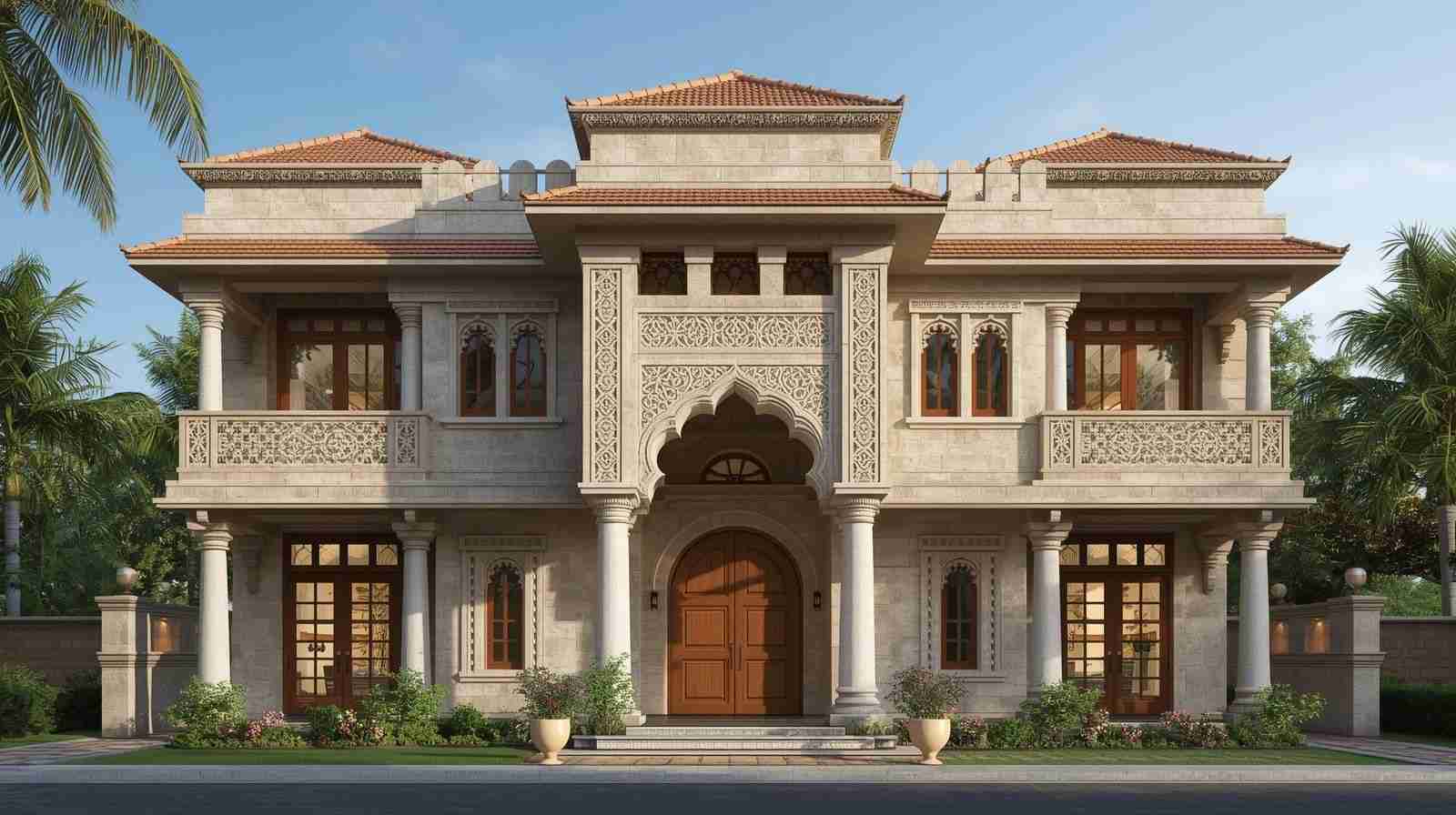Traditional Indian stone elevation inspirations