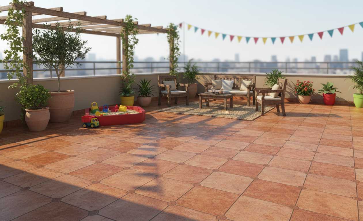 Traditional Terrace with Terracotta Tiles