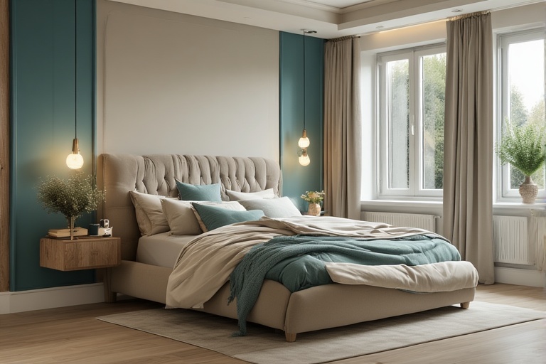 Turquoise and Beige Colour Combination for Bedroom for Tranquil and Inviting Bedroom Space