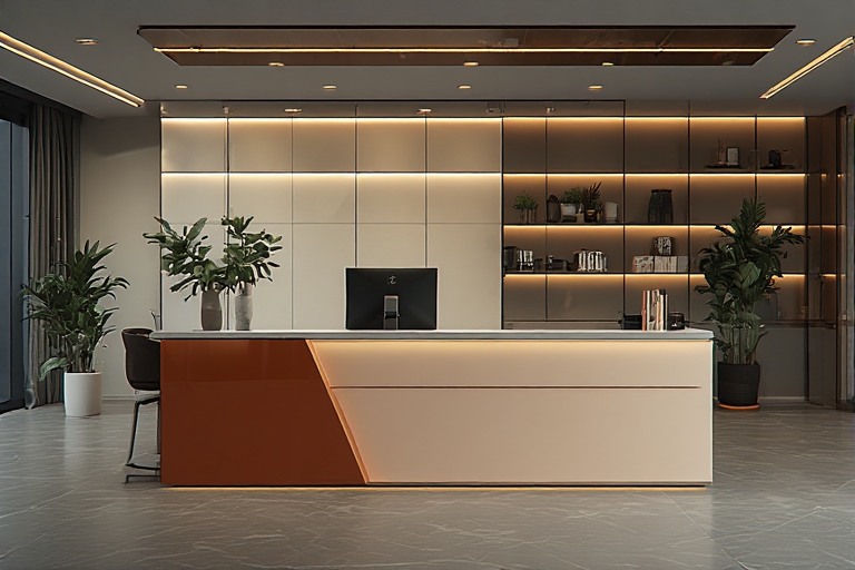 Two-Tone Office Counter Design