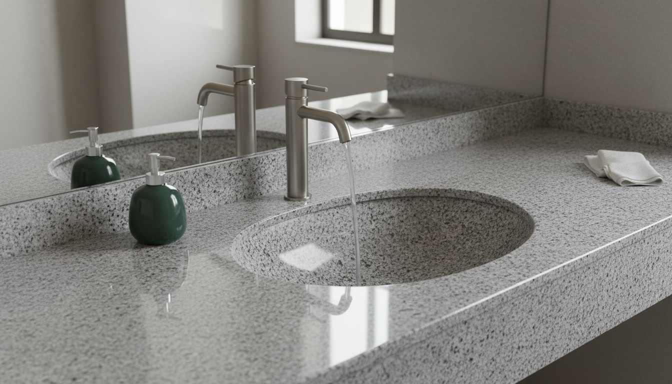 Seamless undermount table top wash basin granite design for modern aesthetics