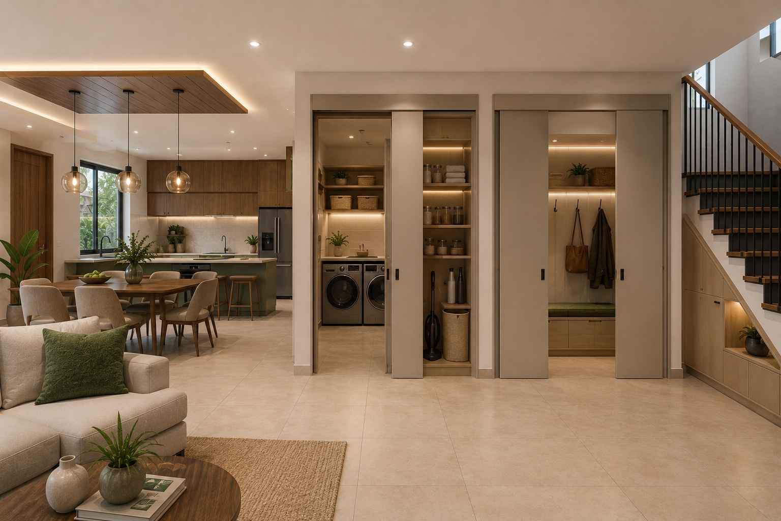 Ground Floor Home Design with Storage Spaces