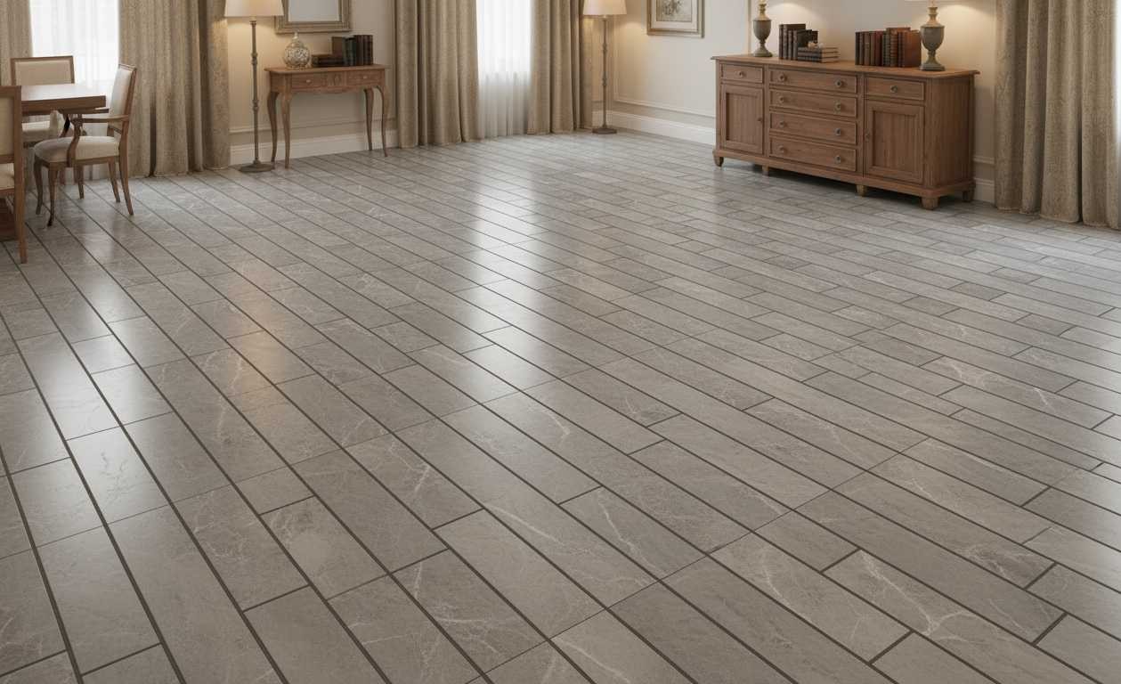Vein-Cut Grey Marble Tiles for Modern Floors