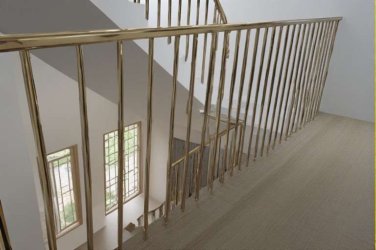 Vertical Slim Staircase Window Grill Design