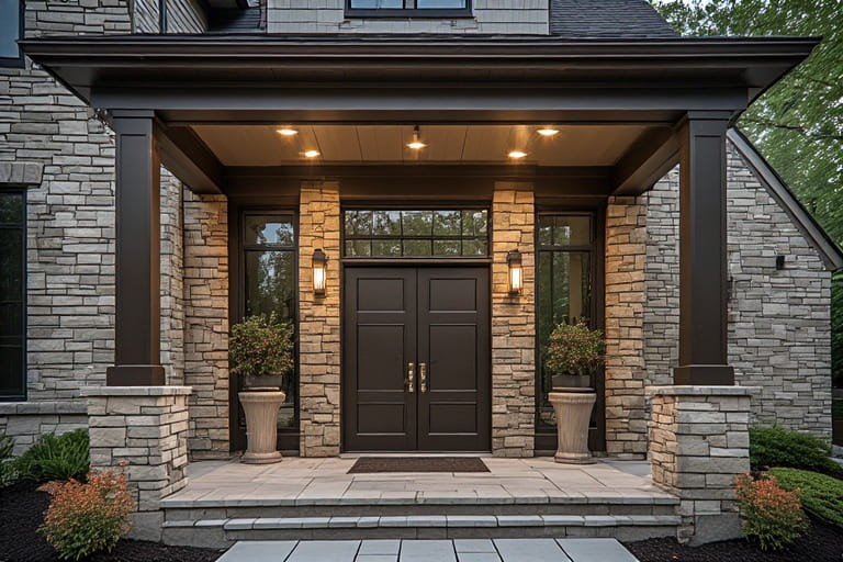 Vertical Stone-Look Entrance Wall Tiles