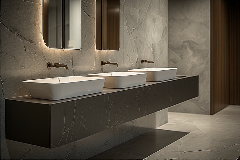 Wall-Mounted Lobby WashBasin Design
