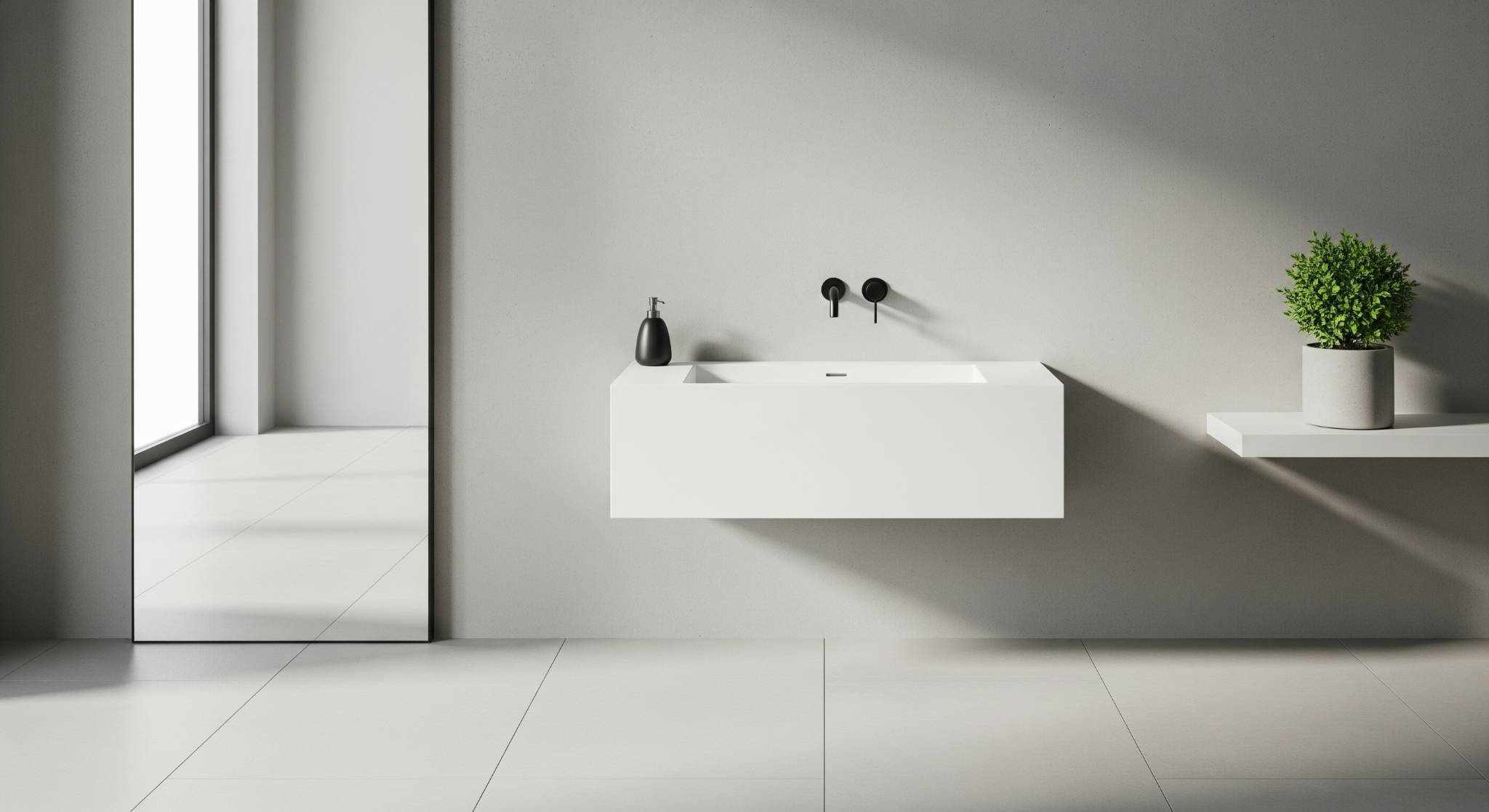Wall Mounted Basins Saving Floor Space