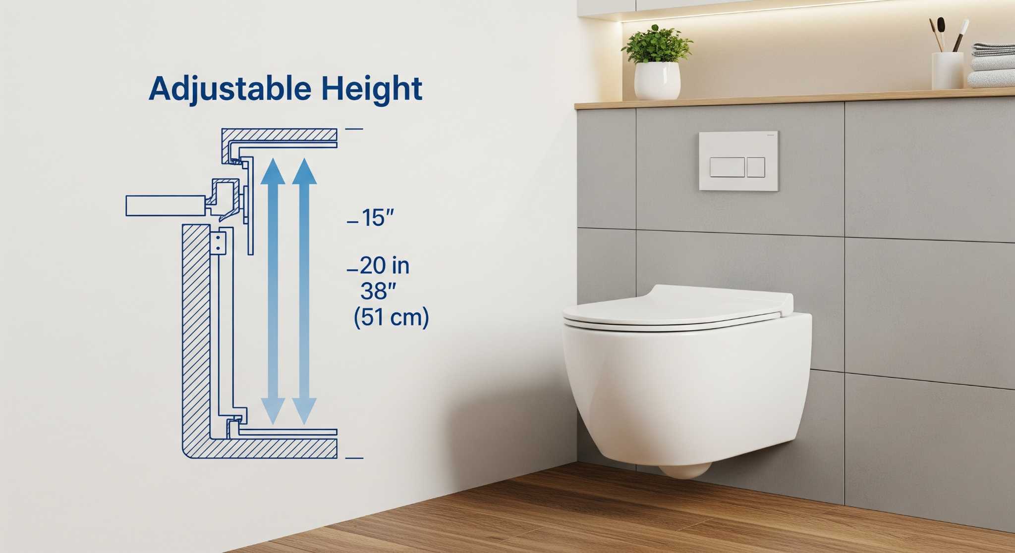 Wall Mounted Toilets Offer Adjustable Height