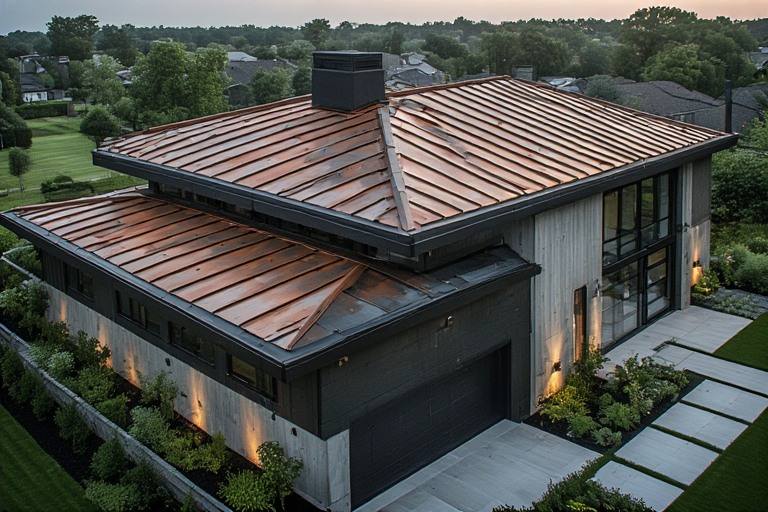 Industrial weathered metal roof tile texture for edgy exterior designs