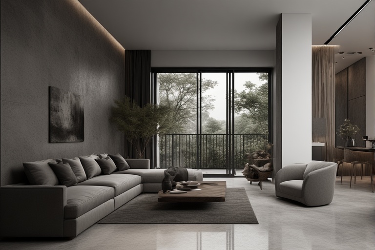 White Walls with Grey Textured Tiles for a Contemporary and Stylish Wall Design