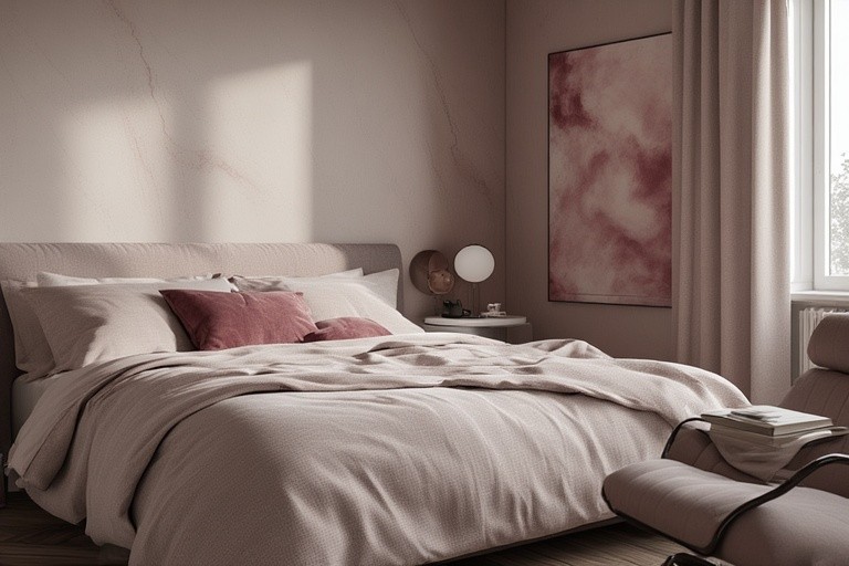 Wine Red and Soft Pink