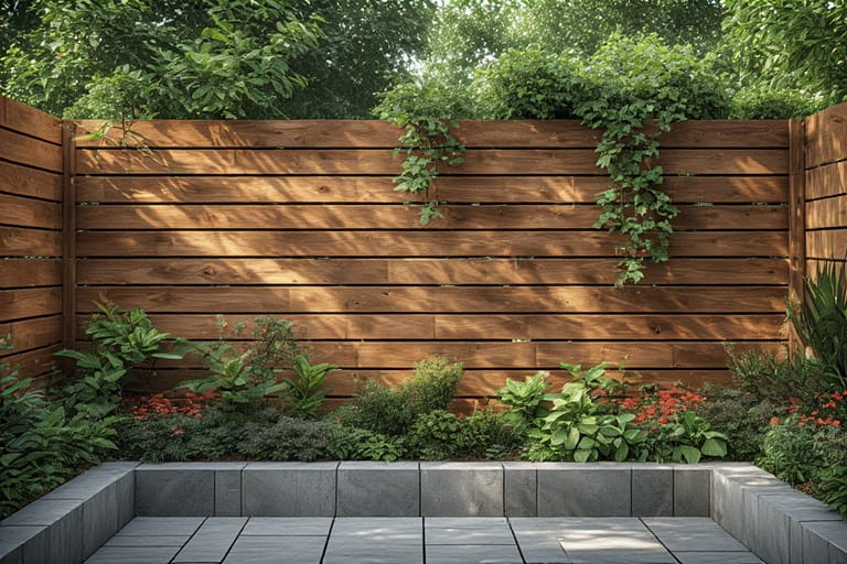 Wood Look Garden Wall Design