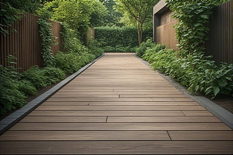 Contemporary wood plank style footpath tiles for elegant outdoor flooring
