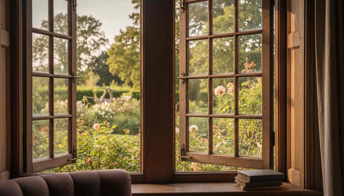 Timeless wooden frame window design for rustic homes