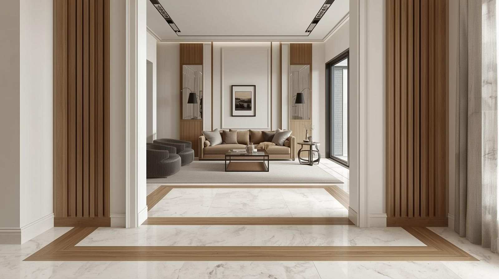 Wooden-Look Marble Borders