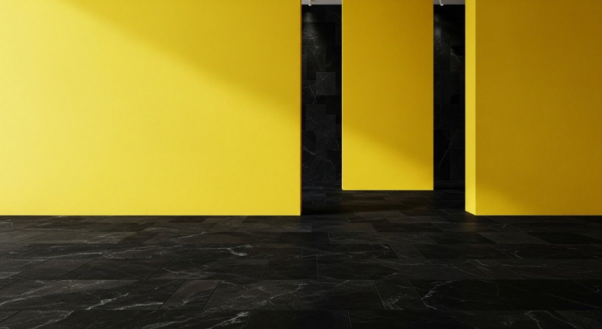 Yellow and Black or Charcoal Tiles High Drama